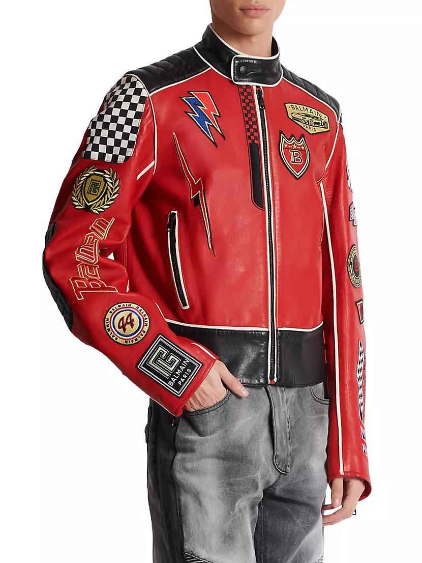 Balmain x Formula 1 Leather Biker Jacket Product Image