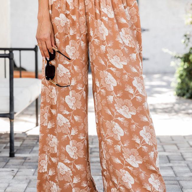 Beautiful Soul Brown Floral Print Pant FINAL SALE Product Image