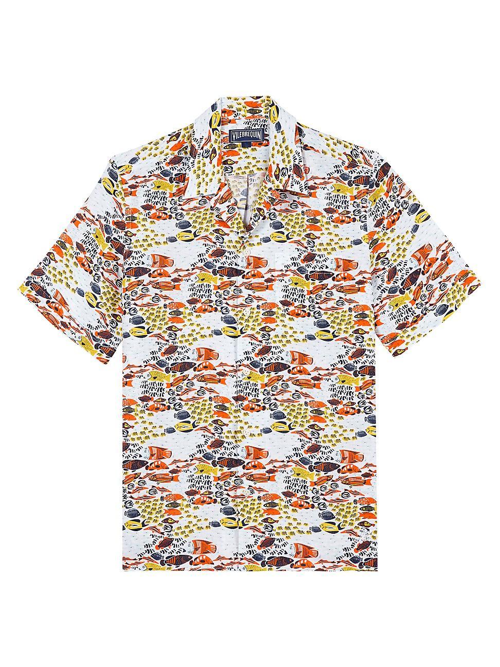 Mens Fish Fam Linen Camp Shirt Product Image