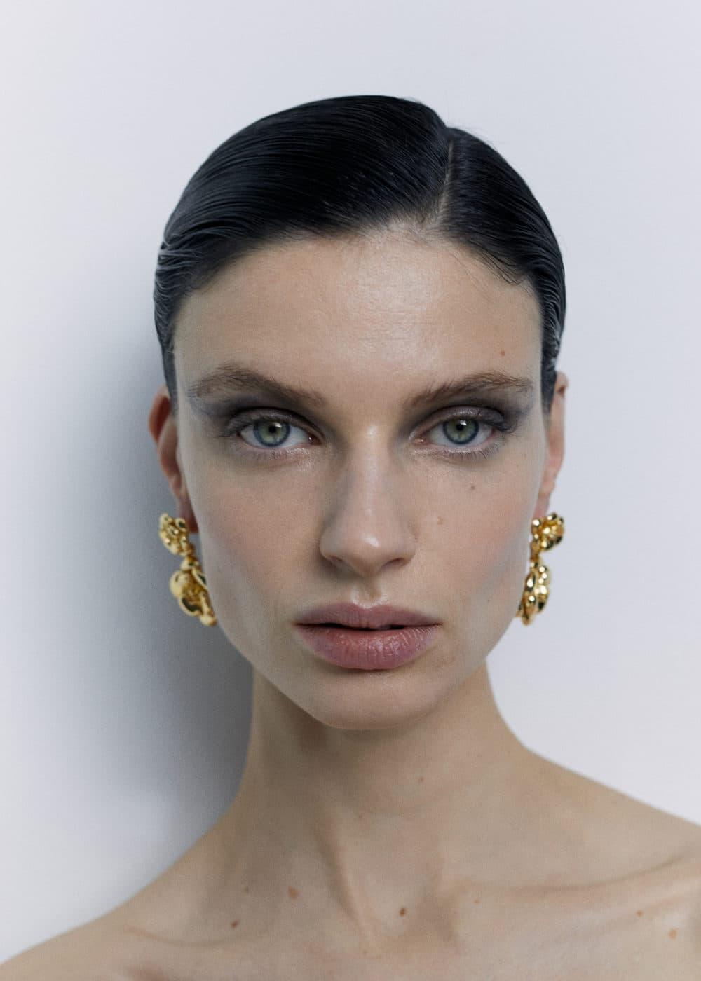 MANGO - Crystal flower earrings - One size - Women Product Image