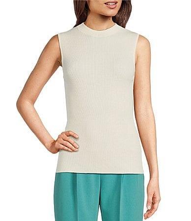 BOSS Feskies Funnel Neck Sleeveless Rib Sweater Product Image