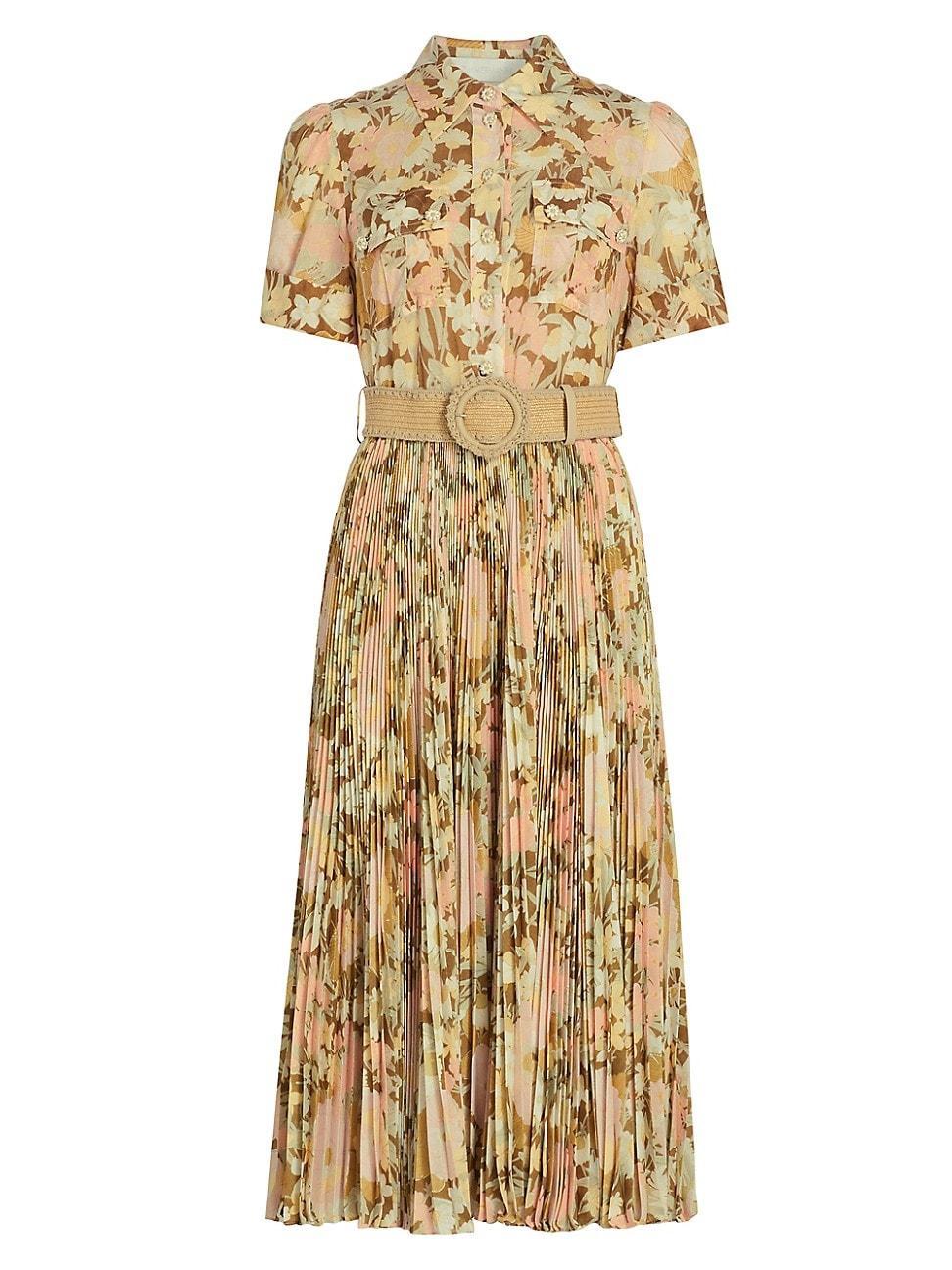 Womens Floral Pleated Shirtdress Product Image