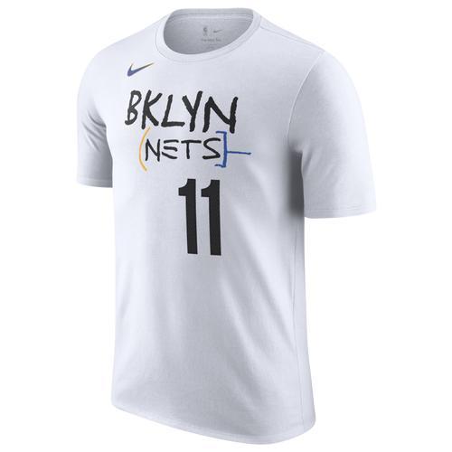 Nike Mens Kyrie Irving Nike Nets City Edition Name & Number T-Shirt - Mens Black/White Product Image