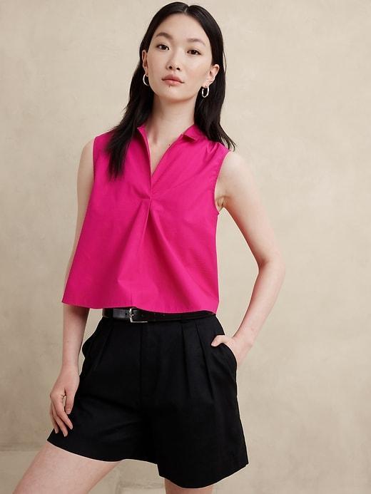 Poplin Collared Top Product Image