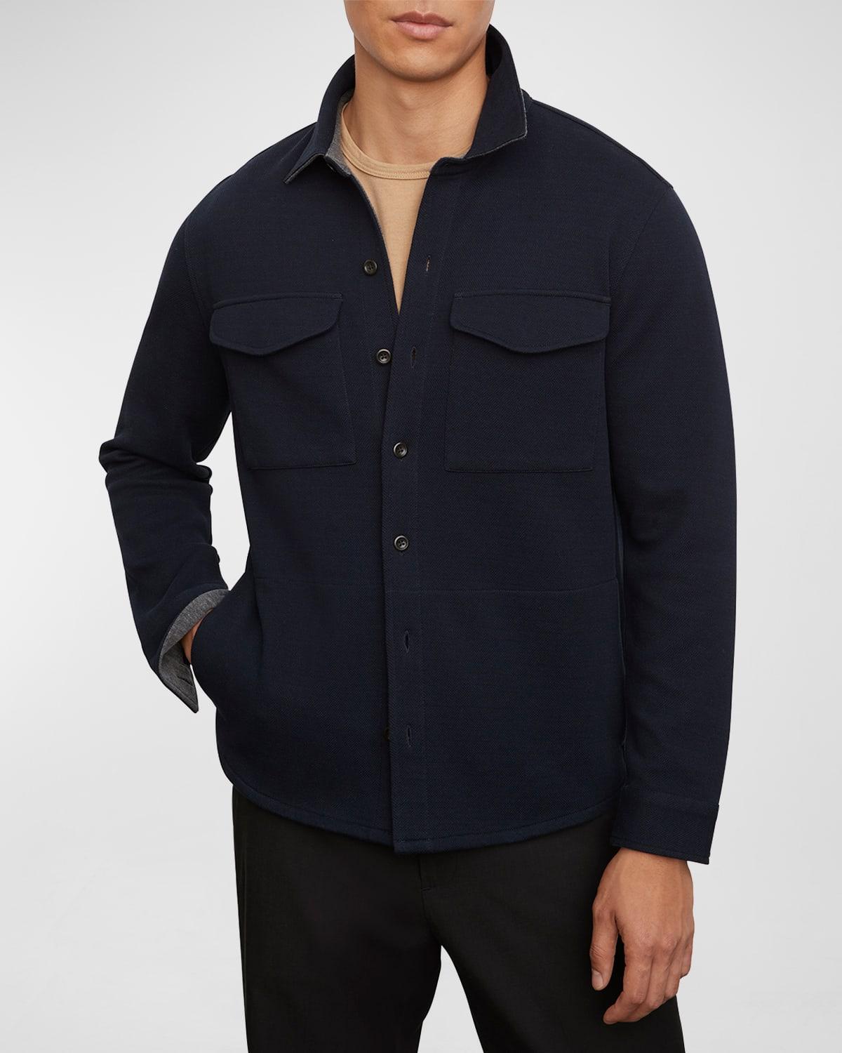 Men's Solid 4-Pocket Shirt Jacket Product Image