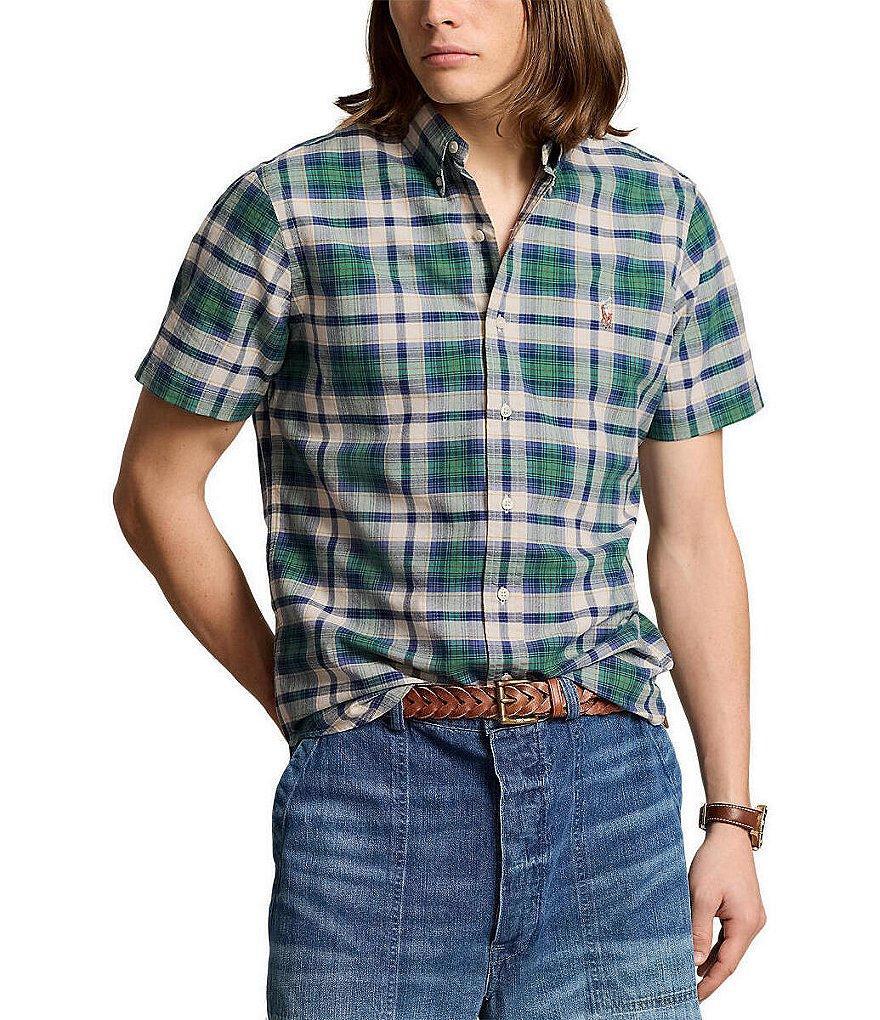 Polo Ralph Lauren Classic-Fit Multi-Color Plaid Oxford Short Sleeve Woven Shirt Product Image