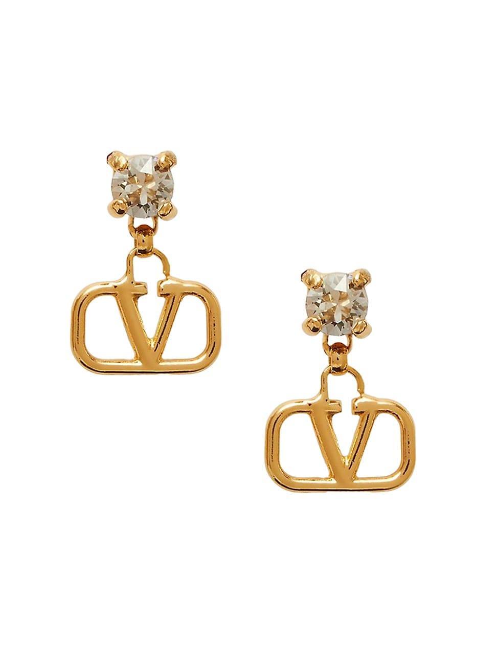 Womens VLogo Signature Earrings In Metal And Swarovski Crystals Product Image