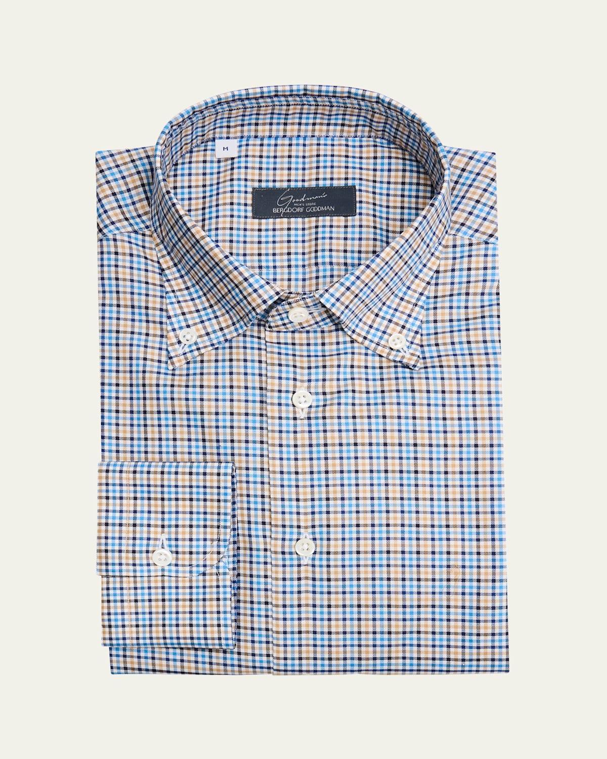 Mens Cotton Graph Check Sport Shirt Product Image