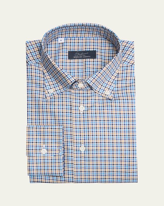 Mens Cotton Graph Check Sport Shirt Product Image