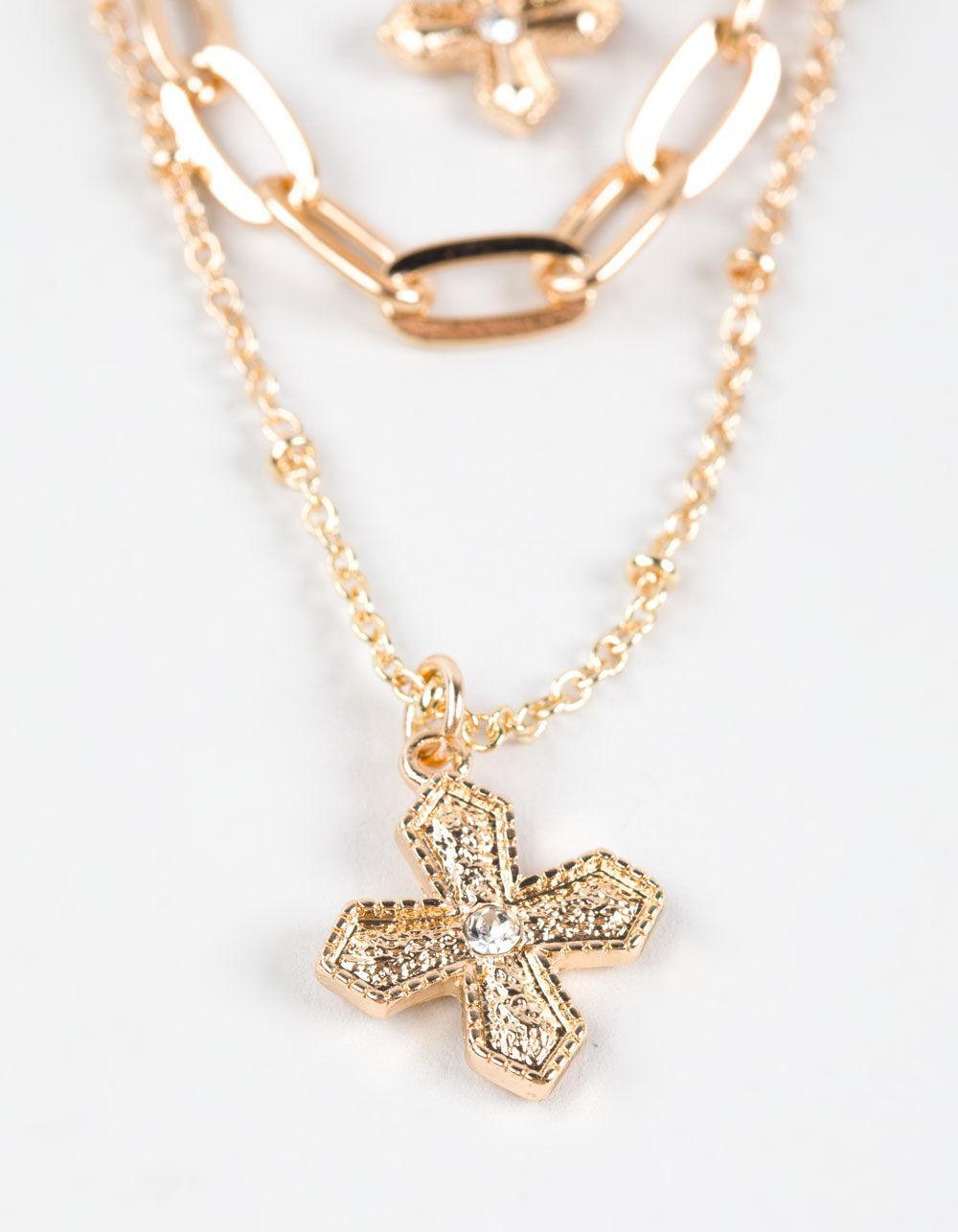 FULL TILT Layered Chain/Cross Necklace Product Image