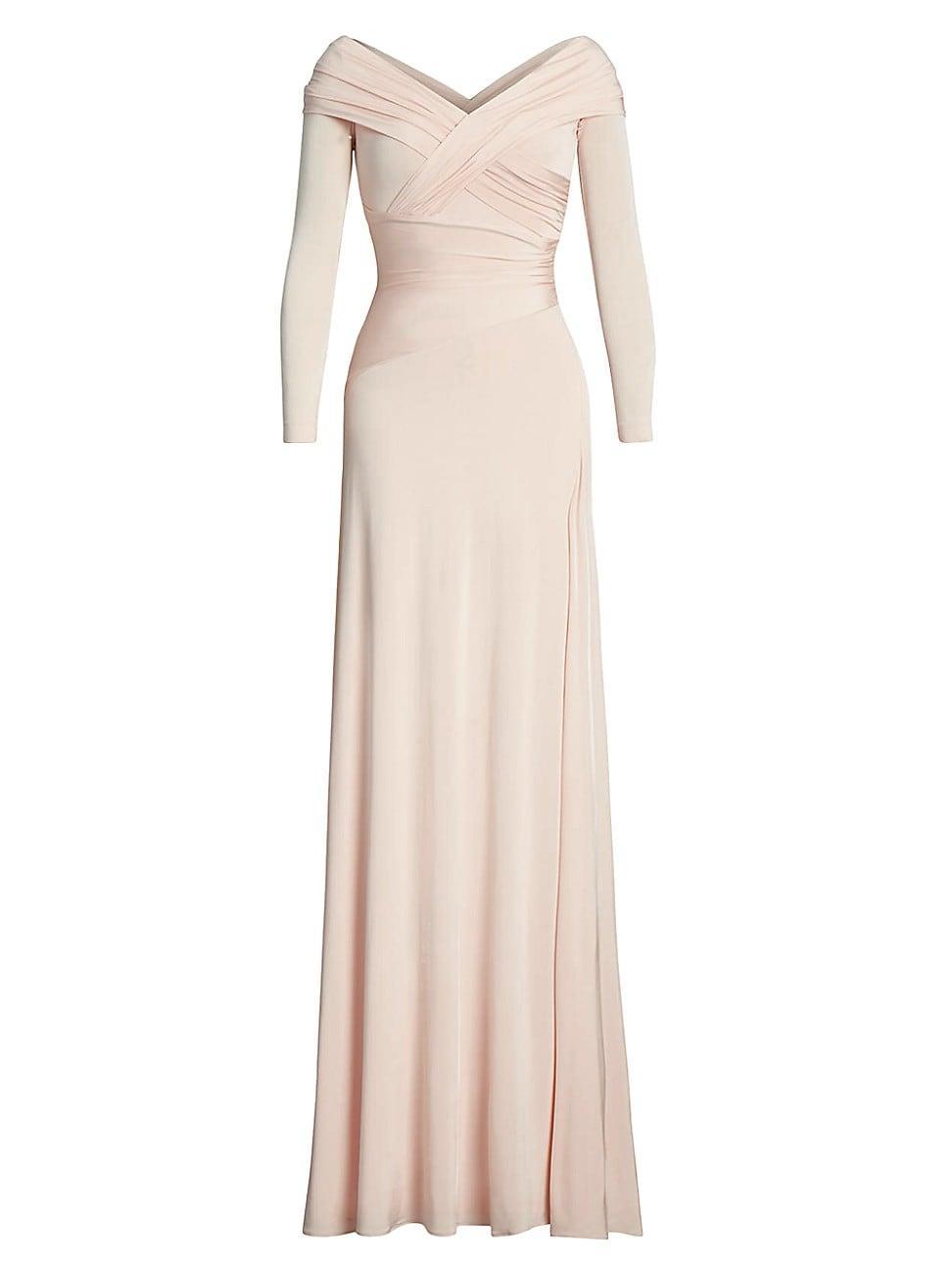 Womens Off-the-Shoulder Jersey Gown Product Image