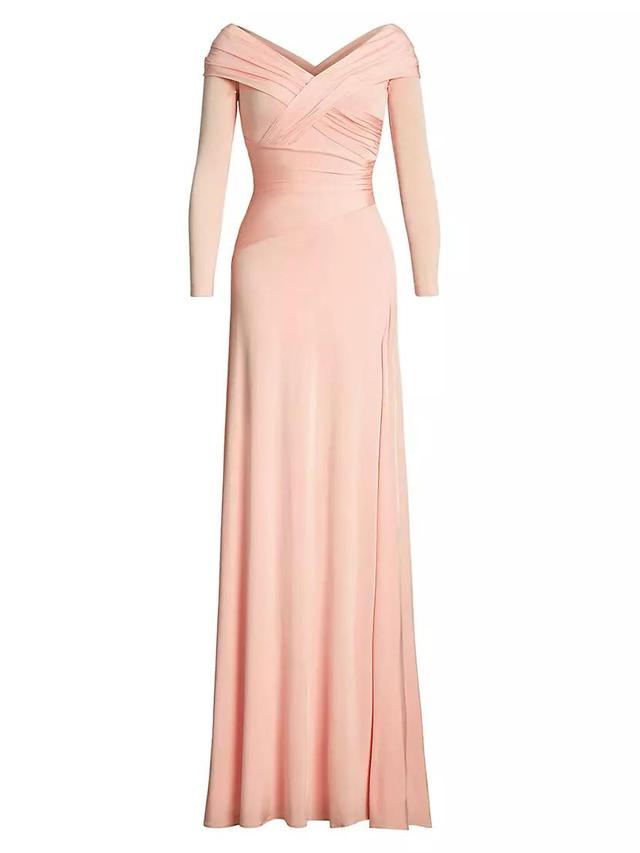 Womens Off-the-Shoulder Jersey Gown Product Image