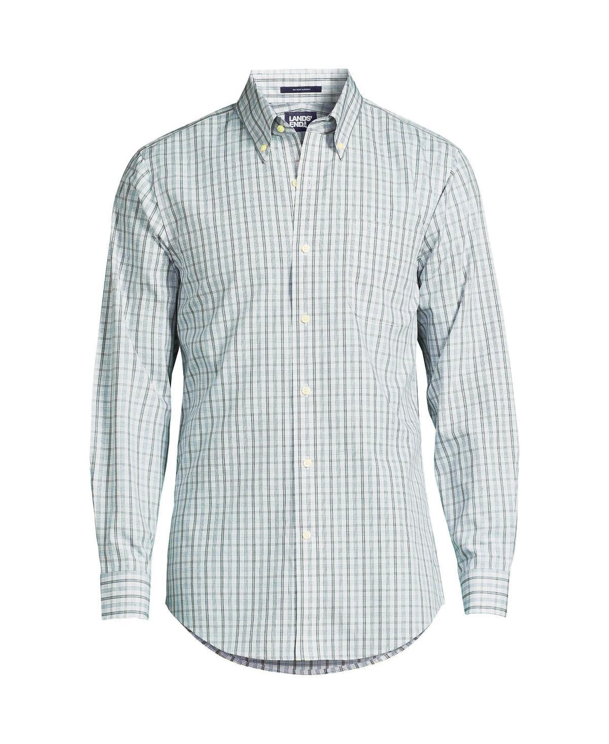 Lands End Mens Pattern No Iron Supima Pinpoint Button Down Collar Dress Shirt Product Image