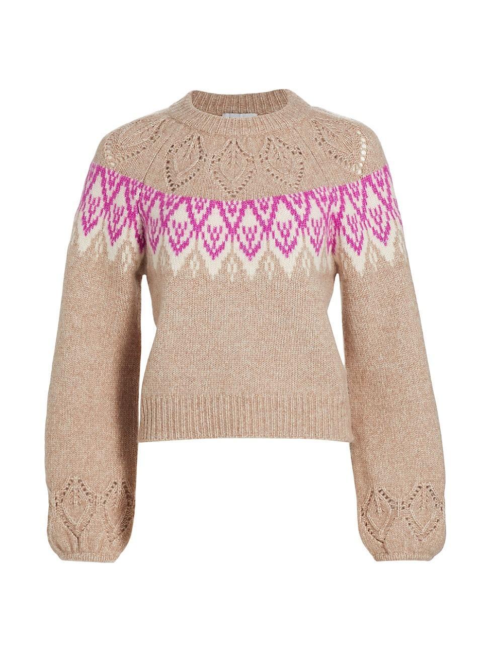 Womens Hannah Pointelle Fair Isle-Inspired Sweater Product Image