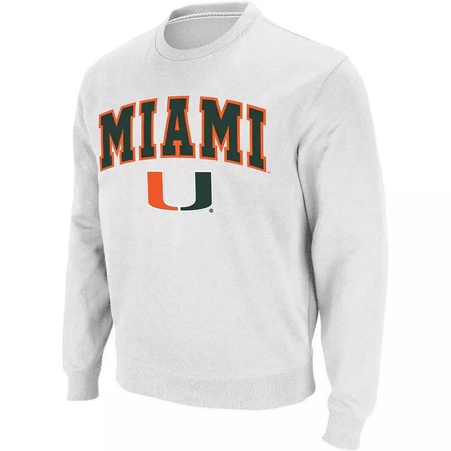 Mens Colosseum Miami Hurricanes Arch & Logo Crew Neck Sweatshirt Product Image