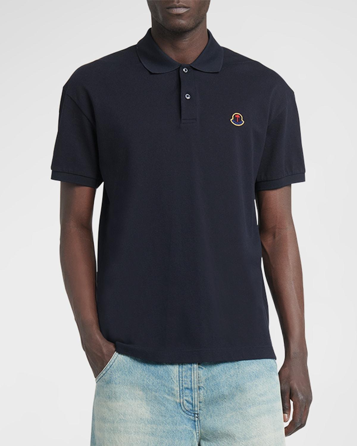 Moncler x Palm Angels Mens Embroidered Crest Logo Polo Shirt Product Image