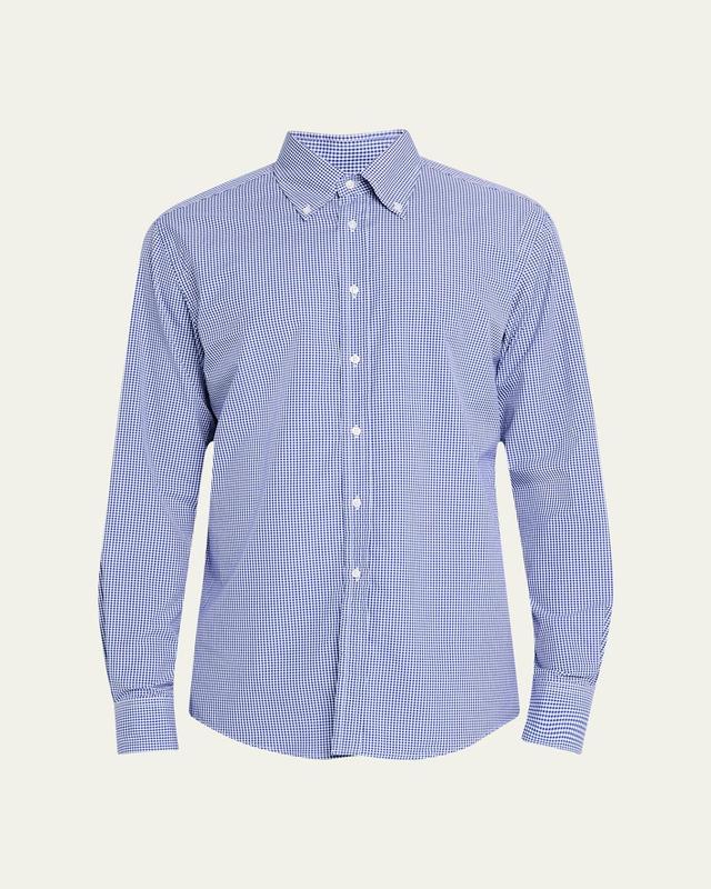 Men's Micro-Gingham Poplin Sport Shirt Product Image