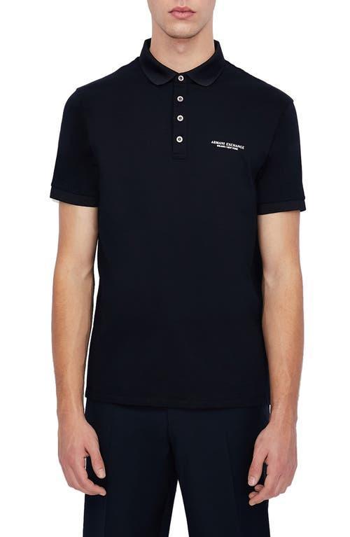 Armani Exchange Slim Fit Milano/New York Logo Polo Men's Clothing Product Image