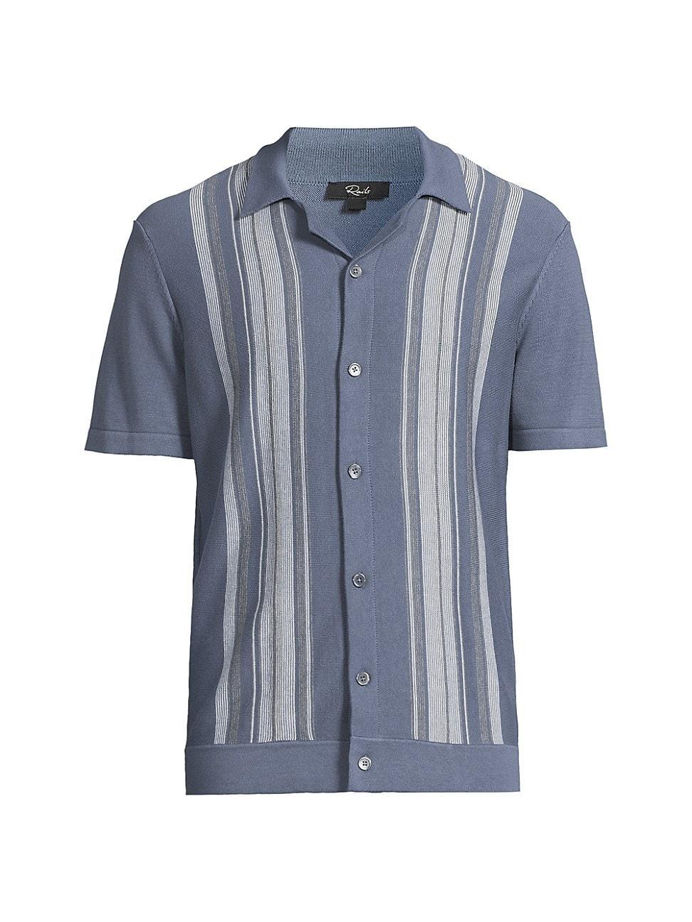 Mens Silas Striped Cotton Camp Shirt Product Image