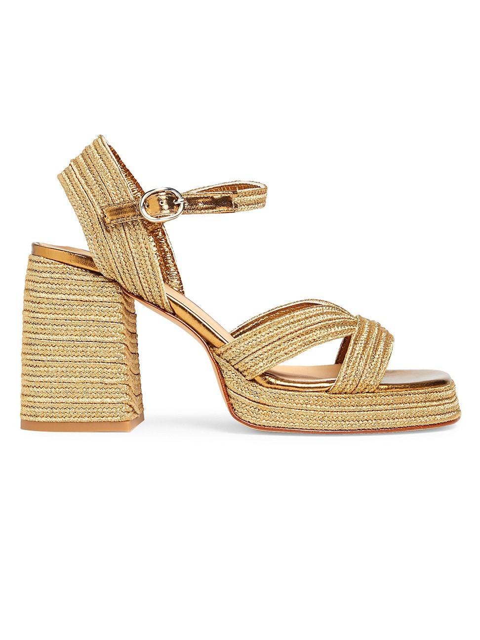 Womens Valle 90MM Woven Block-Heel Sandals Product Image