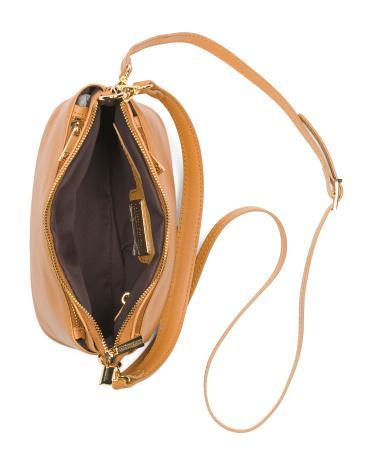 Leather Triple Entry Crossbody for Women Product Image