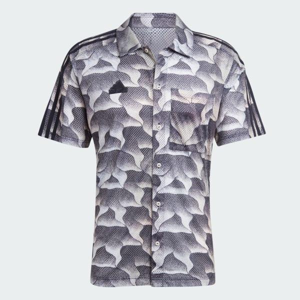 Tiro Allover Print Mesh Resort Shirt Product Image