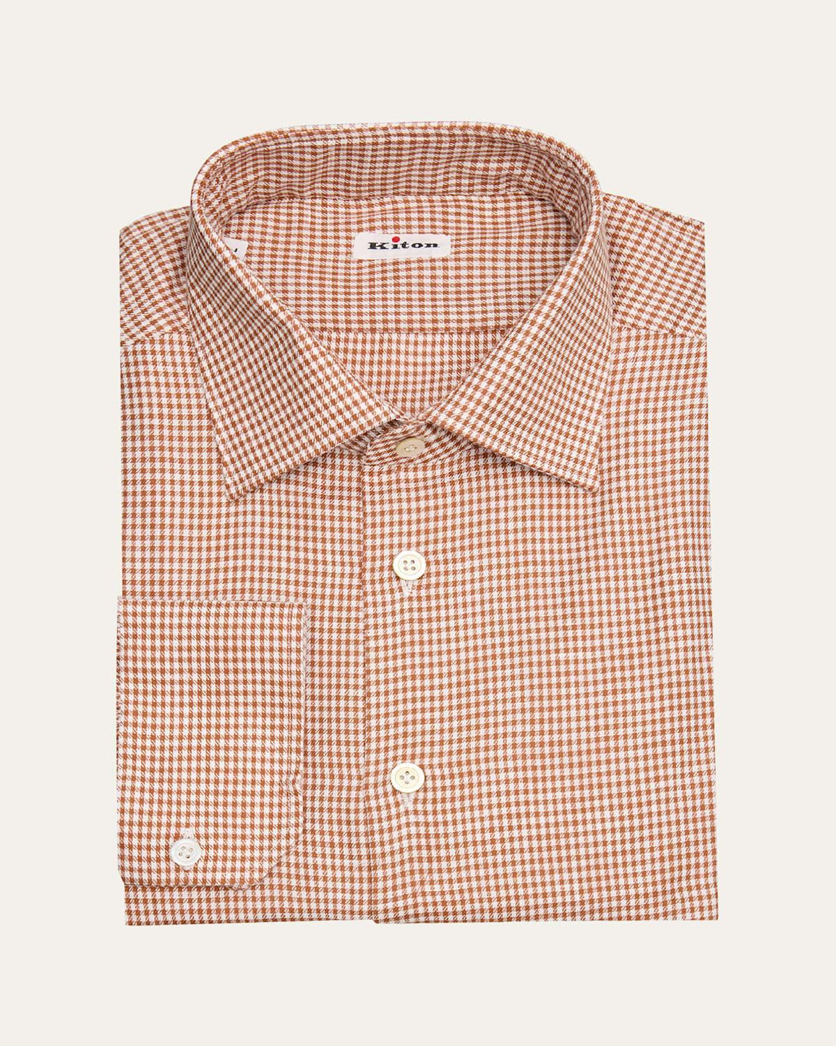 Mens Cotton Micro-Check Sport Shirt Product Image