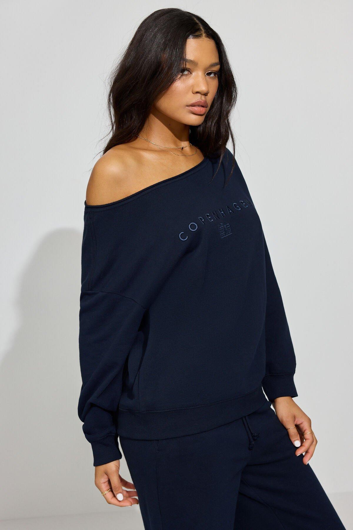 SoftTerry Off Shoulder Sweatshirt Product Image