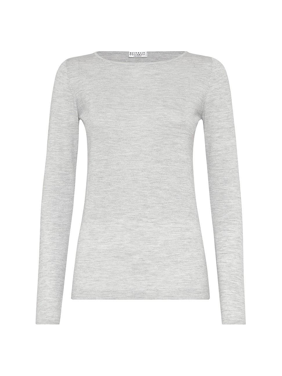 Womens Cashmere and Silk Lightweight Sweater Product Image