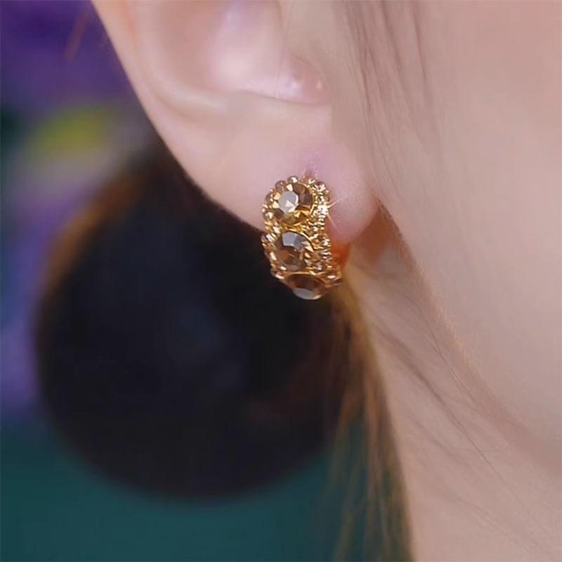 Rhinestone Hoop Earring Product Image