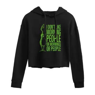 Juniors I Don'T Like Morning People Cropped Womens Long Sleeve Dr. Seuss Hoodie Product Image