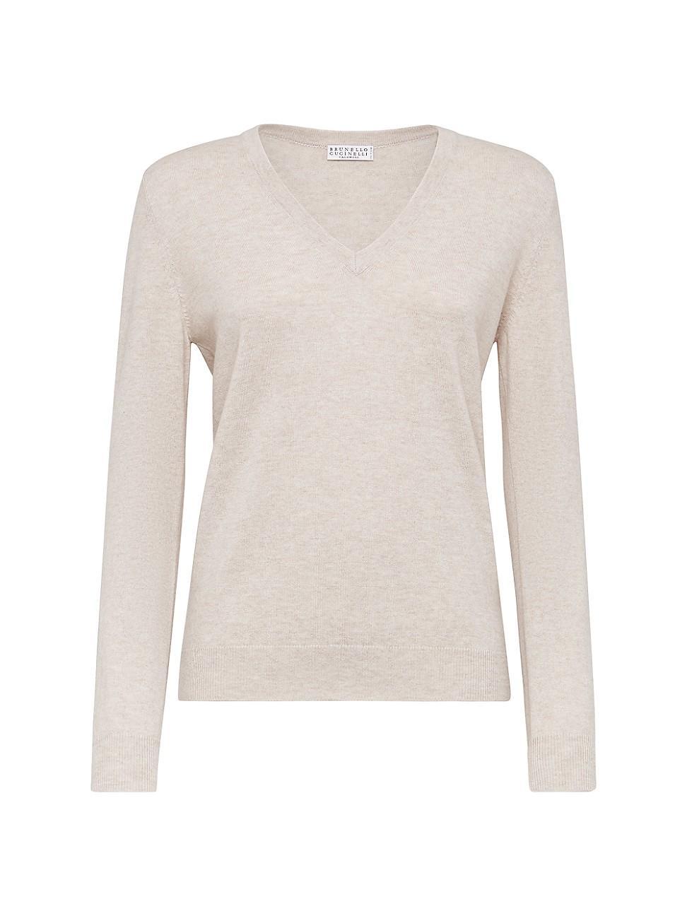 Womens Cashmere Sweater with Monili Product Image