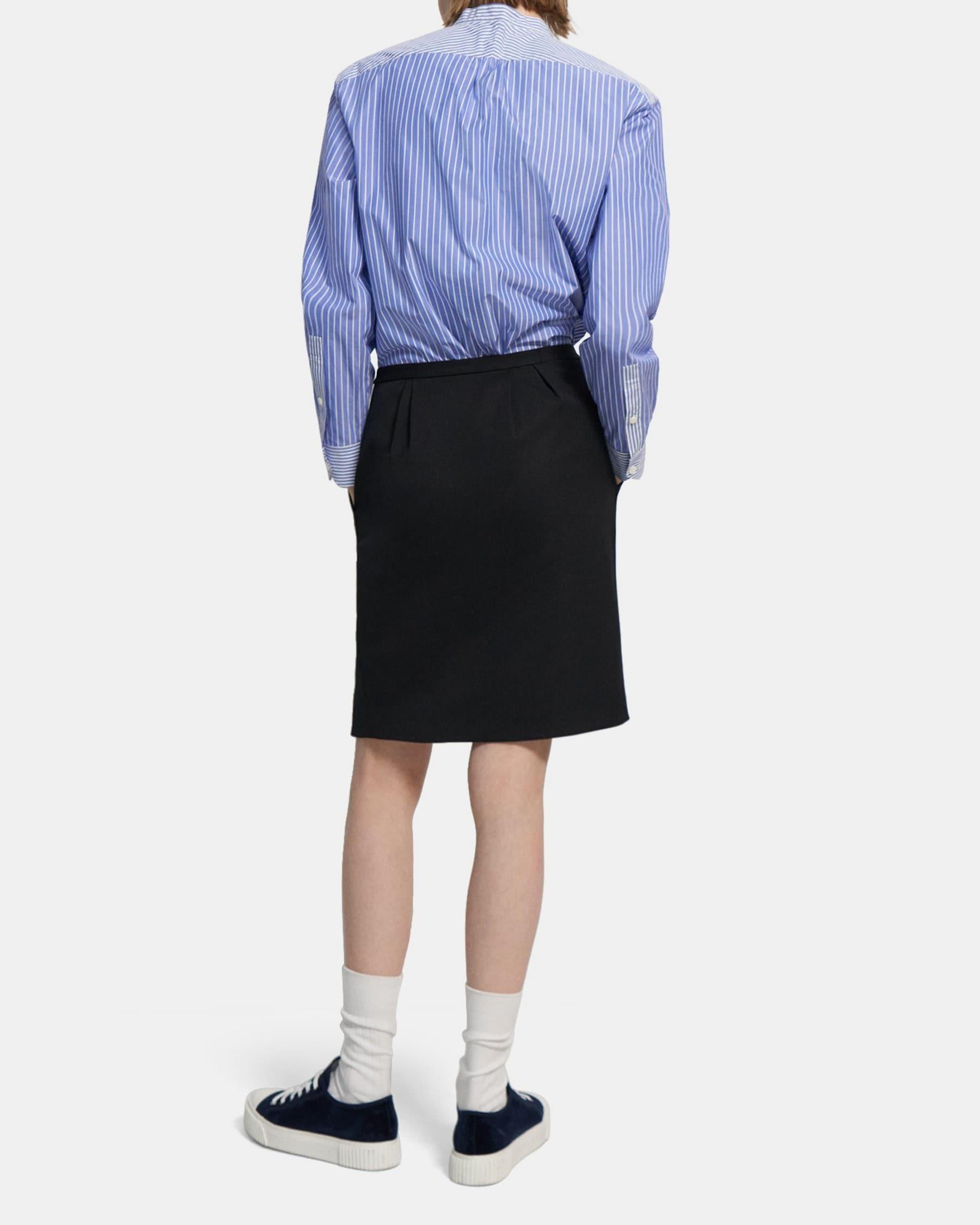 Wool Twill Pleated Skirt Product Image