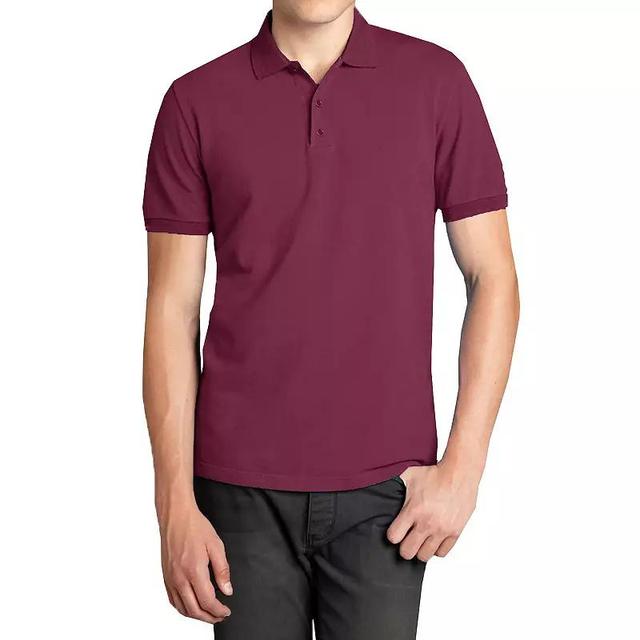 Mens Galaxy Short Sleeve Pique Polo Red Product Image