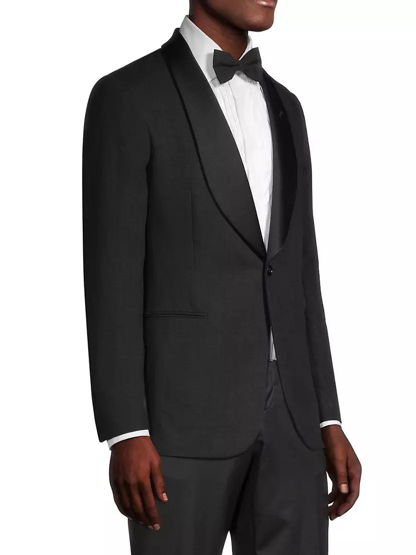 Linen One-Button Tuxedo Jacket Product Image