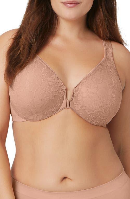 Glamorise WonderWire Front Close Lacy T-Back Underwire Bra Product Image