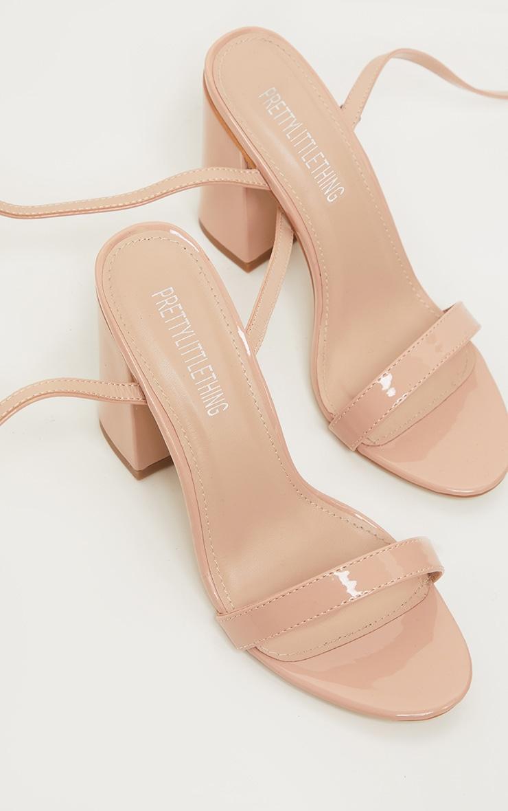 Nude Ankle Strap Block Heel Product Image