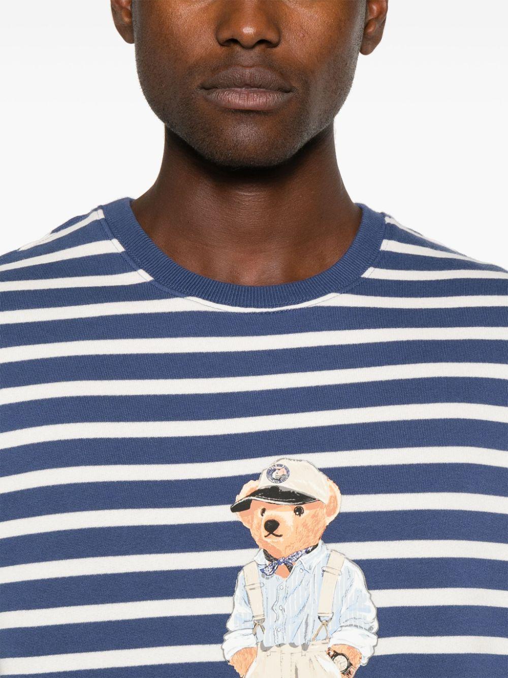 Polo Bear Stripe Sweatshirt In Lt Nvy,deck Wht Hmgy Bear Product Image