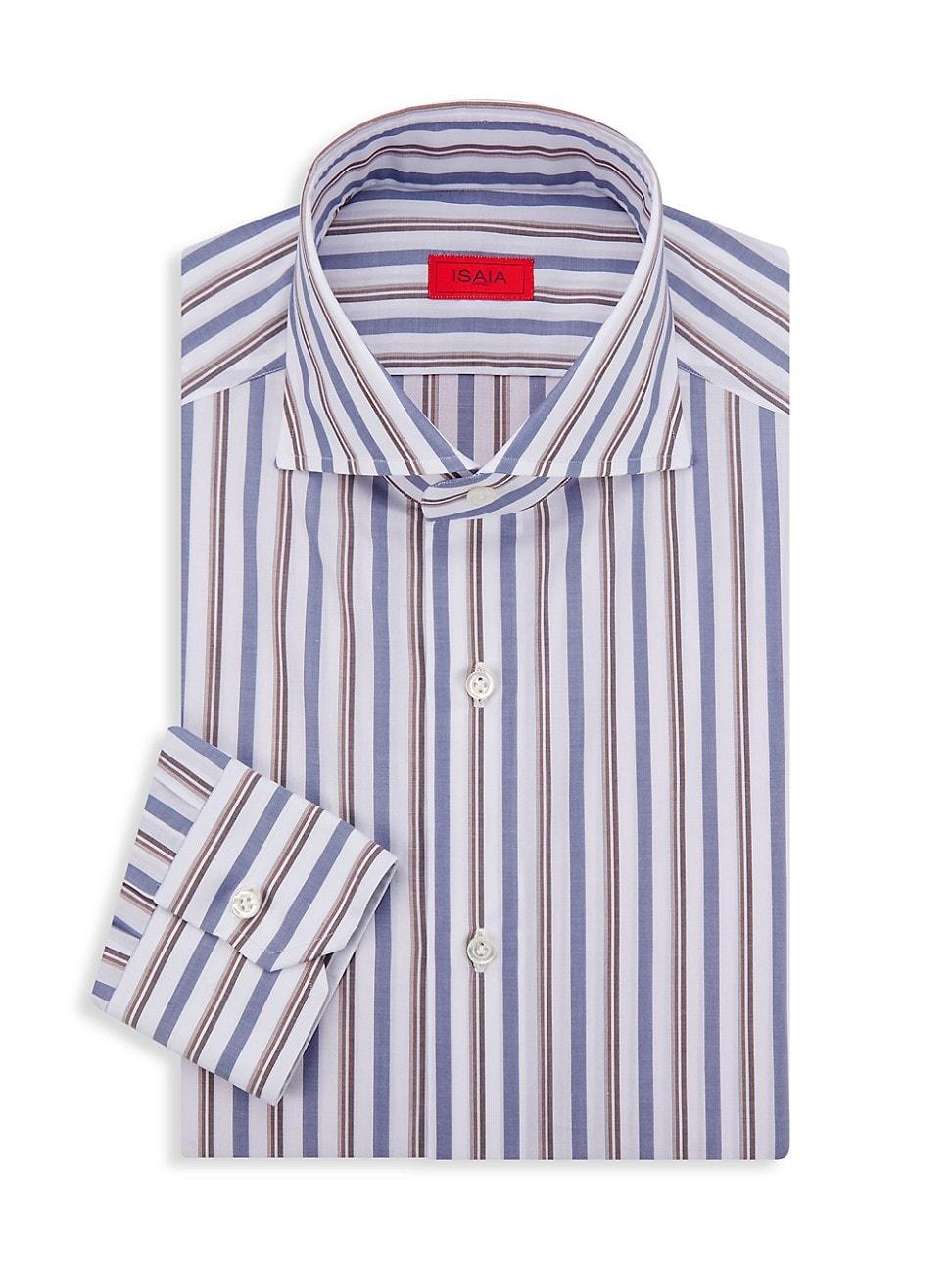 Mens Striped Cotton Dress Shirt Product Image