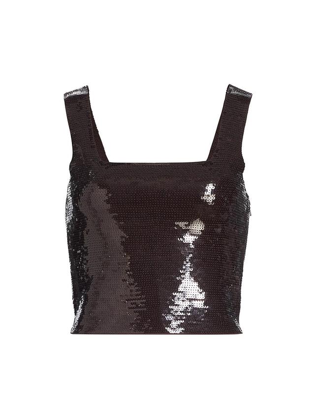 Womens Victoria Sequined Crop Top Product Image