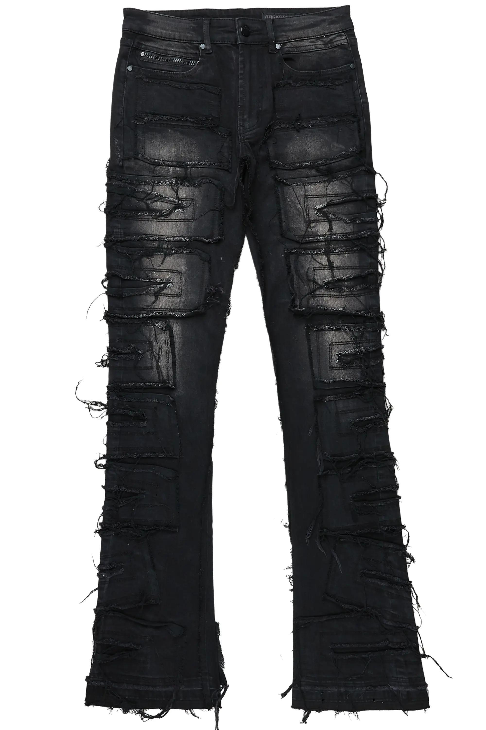 Wayland Dark Grey Stacked Flare Jean Male Product Image