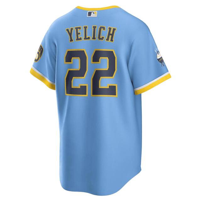 Mens Nike Christian Yelich Powder Blue Milwaukee Brewers 2022 City Connect Replica Player Jersey Product Image