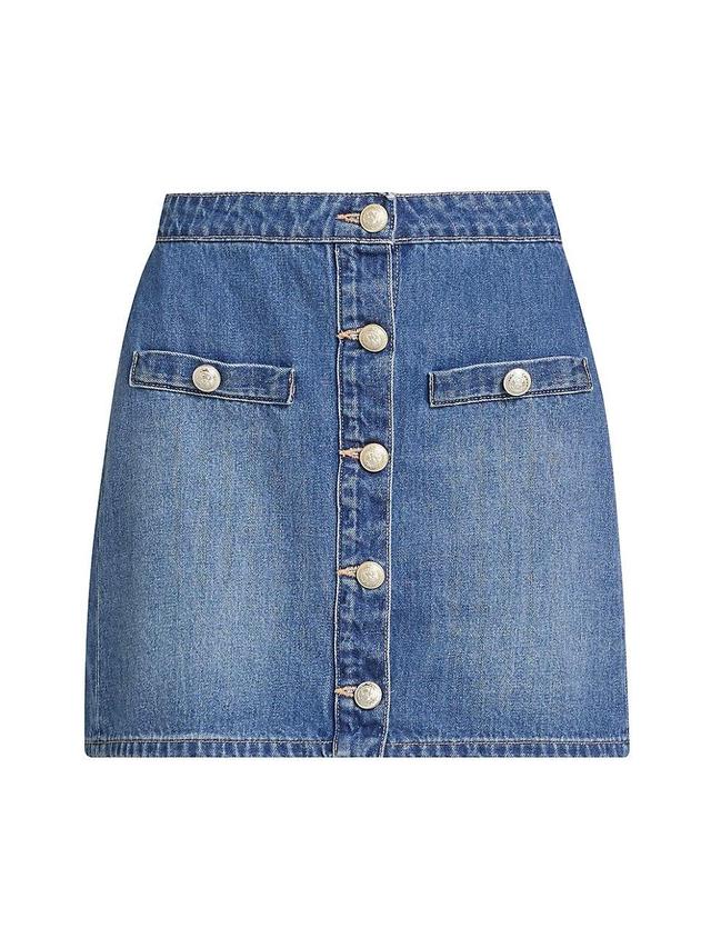 Womens Kris Button-Front Denim Miniskirt Product Image