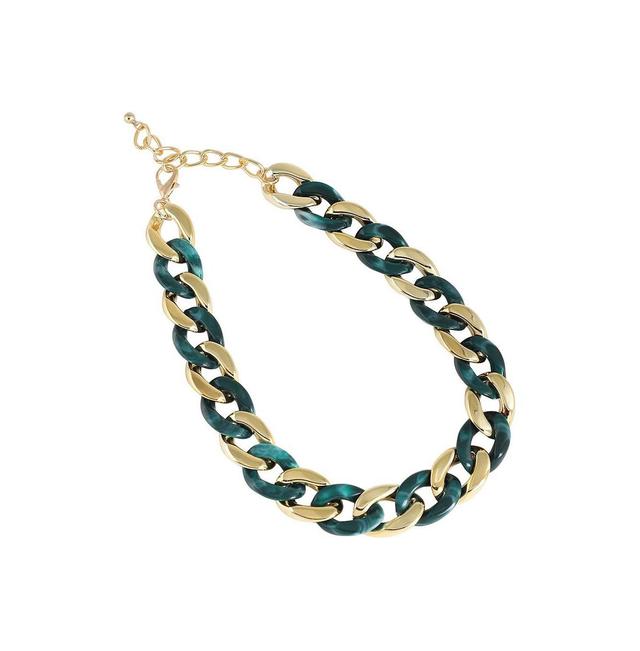 Sohi Womens Tortoise Shell Chain-link Necklace Product Image