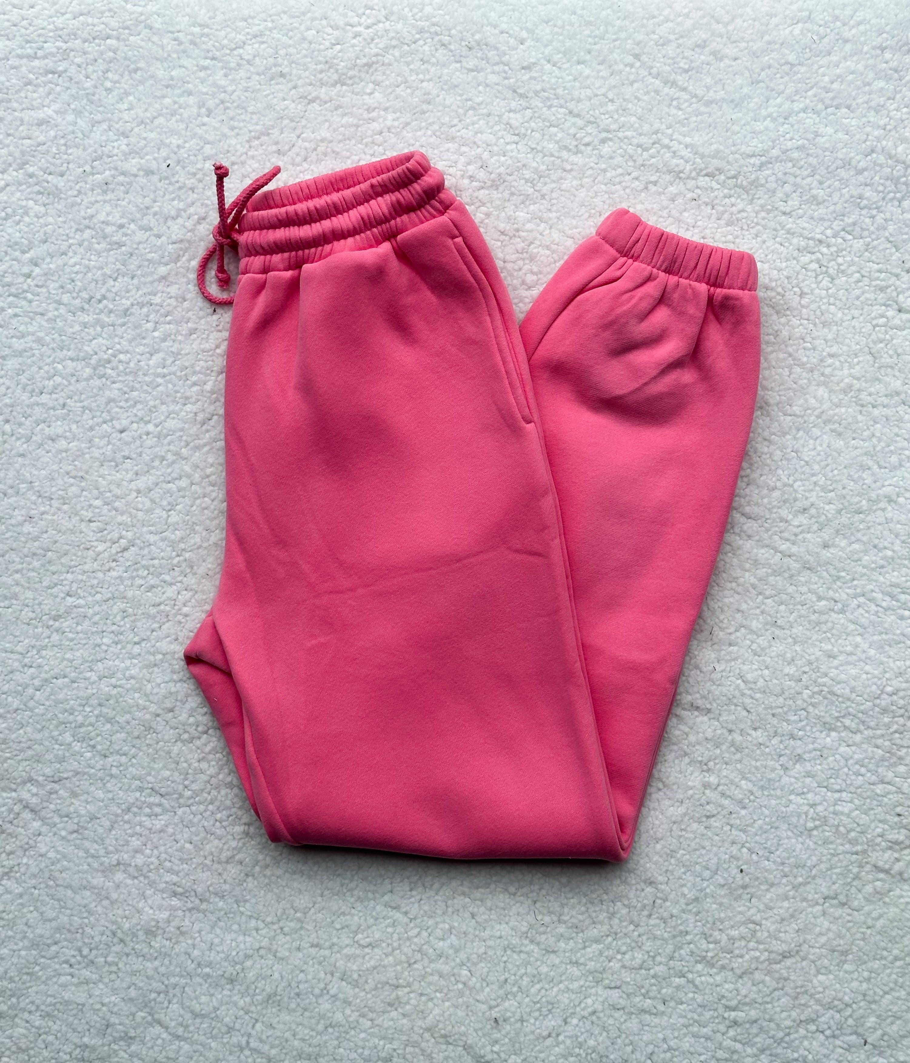 Hibiscus Pink Basic Blank Jogger Sweatpants Product Image