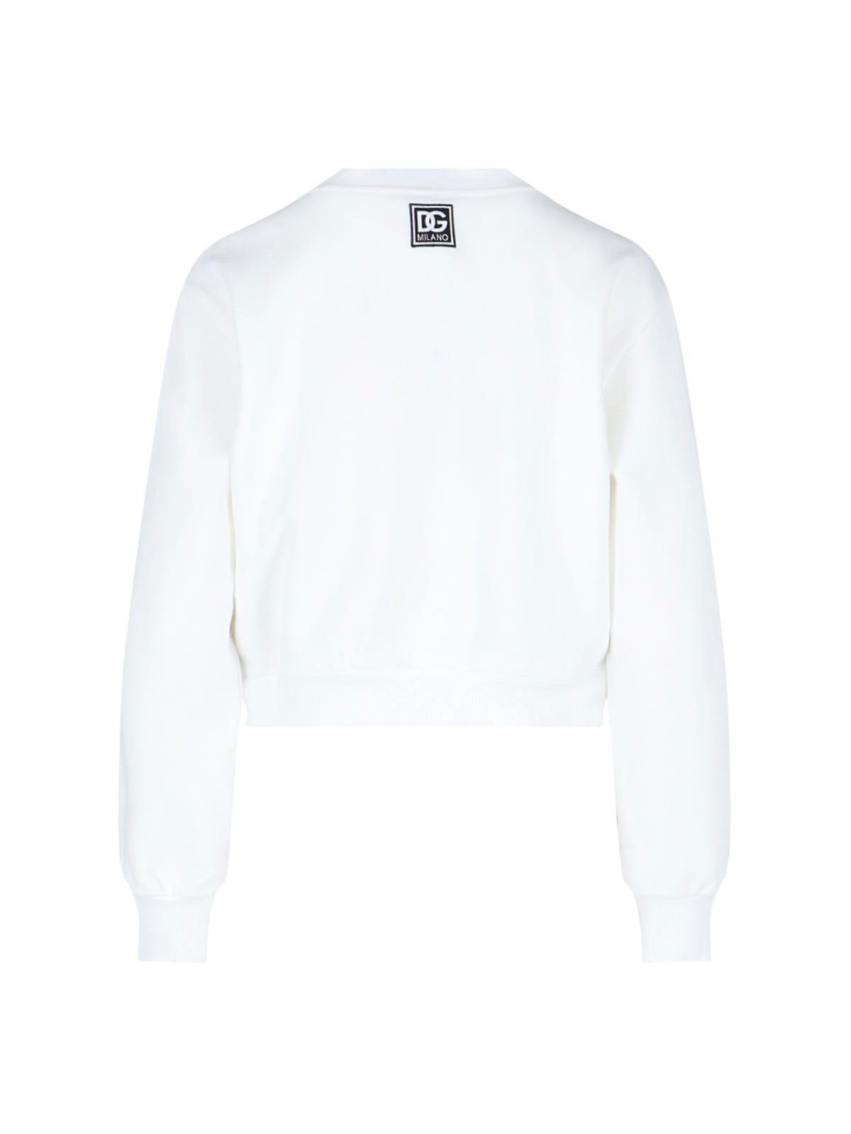 White Cropped Sweatshirt Product Image