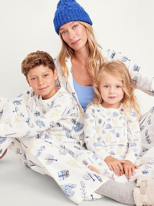 Printed Flannel Pajama Set Product Image