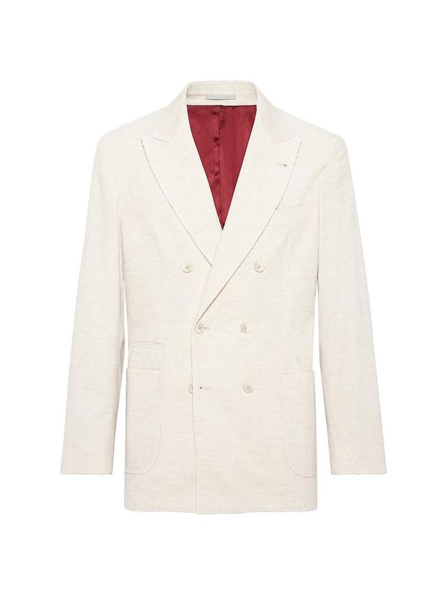 Mens One and a Half Breasted Deconstructed Blazer with Patch Pockets Product Image