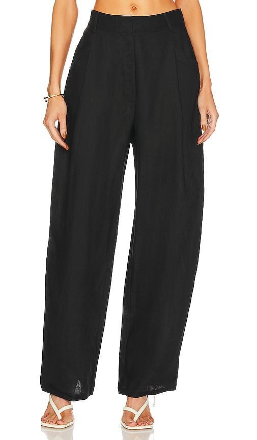 AEXAE Linen Trousers in Black Product Image