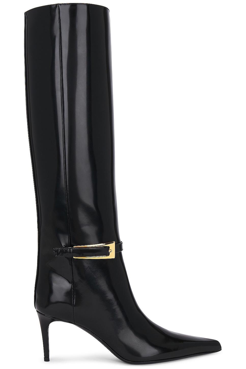 Saint Laurent Lee Buckle Boot in Nero - Black. Size 39 (also in 36, 36.5, 37.5, 38, 38.5). Product Image